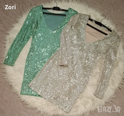 РАЗКОШНИ рокли целите в пайети и с леко отворен гръб в 2 цвята , снимка 2 - Рокли - 48087732