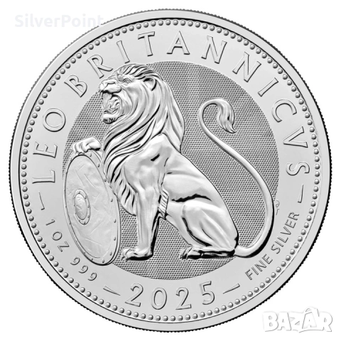 Сребърна монета Британски лъв 2025
