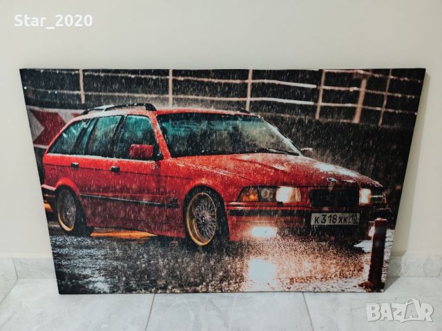 Светеща картина с LED осветление - BMW M3 E36 touring , снимка 1 - Картини - 38650328