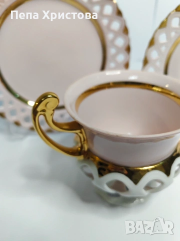 Чаша за чай от розов порцелан Haas & Czjzek (в Ходов, Чехия). , снимка 7 - Чаши - 53578994