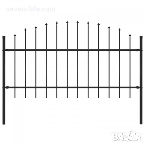 Градинска ограда с връх пика, стомана, (1-1,25)x1,7 м - безплатна д-ка, снимка 2 - Огради и мрежи - 37815026