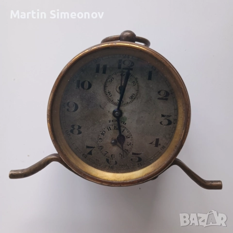 Швейцарски ретро БУДИЛНИК ЗЕНИТ/ ZENITH, снимка 4 - Антикварни и старинни предмети - 52382649