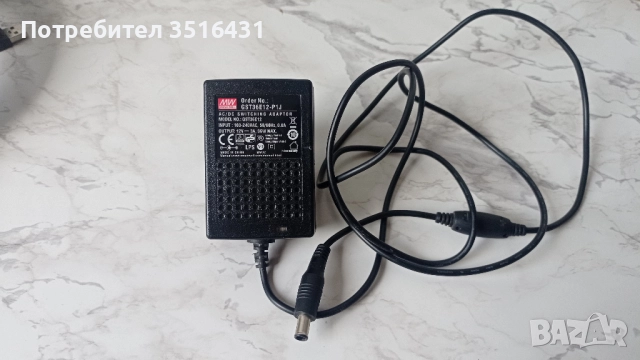 Универсален Захранващ адаптер MEAN WELL GST36E12-P1J – 12V / 3A, 36W, DC 5.5×2.1mm, снимка 2 - Друга електроника - 51669282