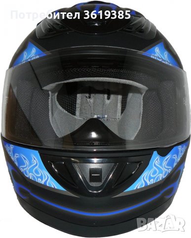 Мотоциклетна каска за цялото лице Protectwear H-510-BL- М, снимка 2 - Аксесоари и консумативи - 40059198
