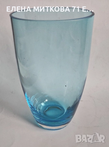 Ваза от цветно стъкло с масивна основа, снимка 3 - Вази - 52861040