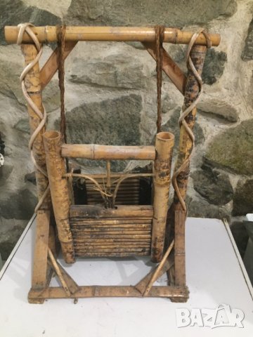 стара декоративна люлка-бамбук, снимка 6 - Антикварни и старинни предмети - 32585565