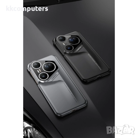 GKK Комплект за Huawei Pura 80 Ultra - PC Калъф + Скрийн протекторІ Цвят: Черен, Сив, снимка 4 - Калъфи, кейсове - 51983827