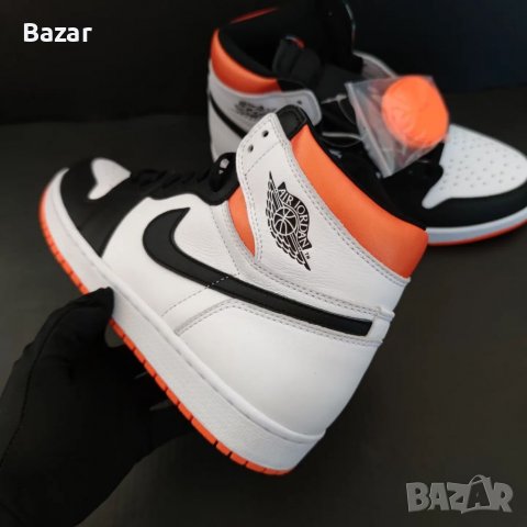 Nike Air Jordan 1 High Electro Orange Размер 42 Номер Нови Оригинални Обувки Кецове Мъжки Дамски Бял, снимка 7 - Кецове - 38584748