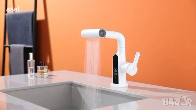 Дигитален смесител с 4 режима подходящ за кухня и баня, снимка 9 - Смесители - 43339747
