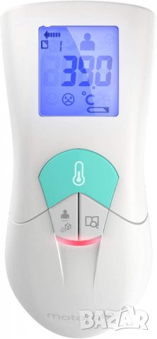 Цифров безконтактен термометър Motorola Baby MBP66NT за възрастни и бебета с LCD дисплей, снимка 6 - Прибори, съдове, шишета и биберони - 38763694