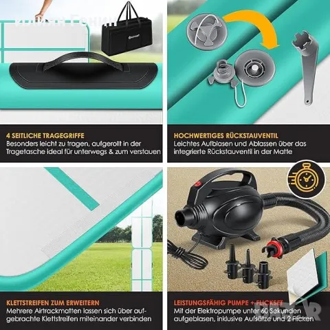 KESSER® Подложка за гимнастика Надуваема Airtrack 3m, снимка 5 - Фитнес уреди - 50308679