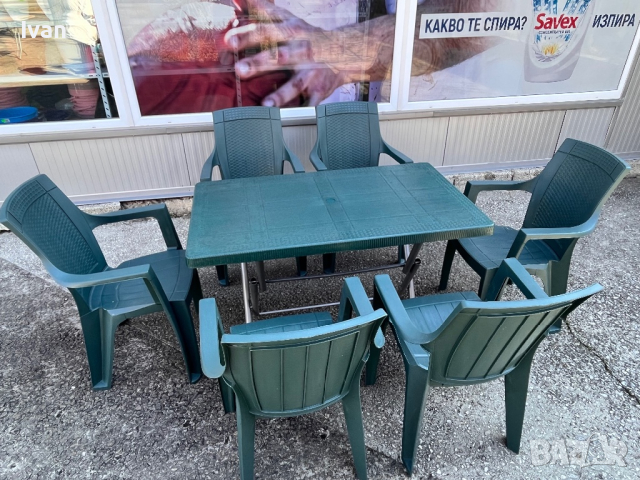 Градински комплект маса със столове 6бр ратан