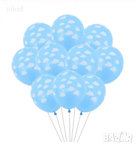 Небе с облаци надуваем латекс латексов балон парти хелий или газ, снимка 1 - Други - 28604871