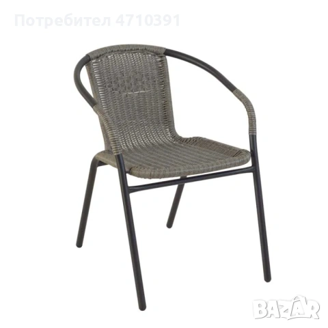 Градински стол метал с PVC ратан