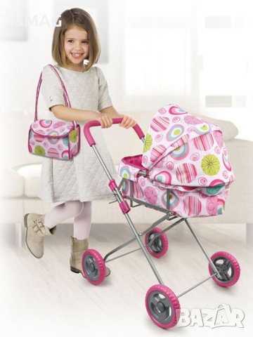 Розова количка и чанта за кукла Port Bebe, снимка 2 - Други - 43297877