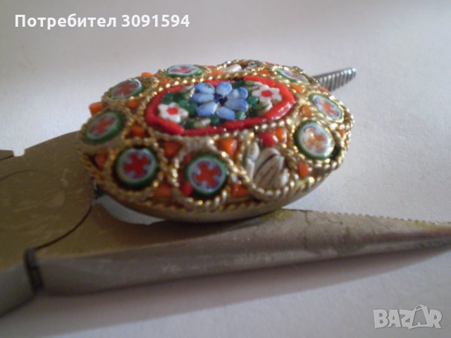  брошка венецианска мозайка, снимка 9 - Антикварни и старинни предмети - 35510309