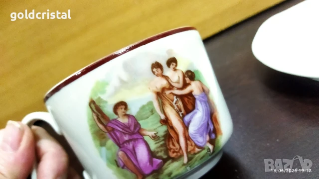 стар български порцелан Изида чаена чаша трите грации , снимка 8 - Антикварни и старинни предмети - 20483445