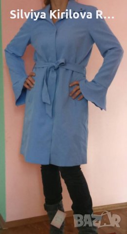 млечно лилаво тънко палто, снимка 1