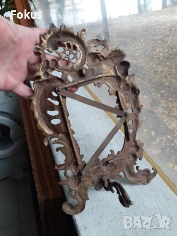 Страхотна барокова бронзова рамка за снимка, снимка 4 - Антикварни и старинни предмети - 51043310