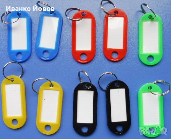 Ключодържатели с възможност за поставяне на етикет с надпис, различни цветове, снимка 2 - Други - 27767011
