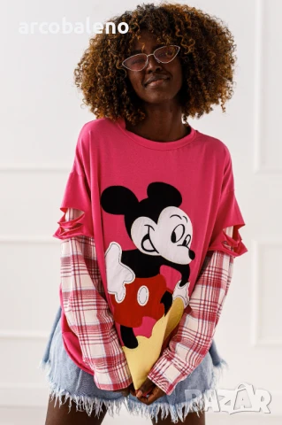 Дамска блуза с дълги ръкави Mickey, 4цвята , снимка 15 - Блузи с дълъг ръкав и пуловери - 50490894