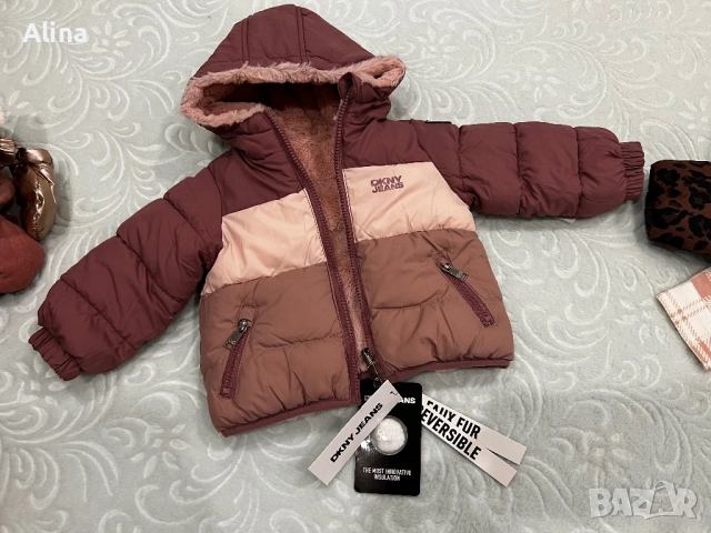 Двулицево яке DKNY, снимка 2 - Бебешки якета и елеци - 52892887