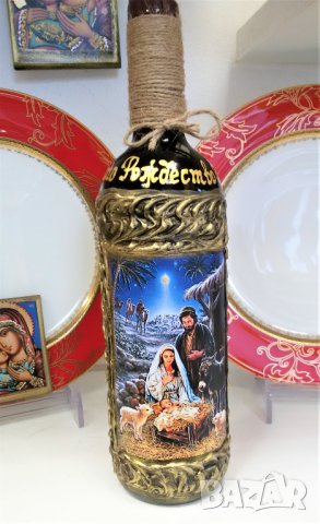 Авторски бутилки с икона или Дървото на живота, снимка 14 - Икони - 38470161