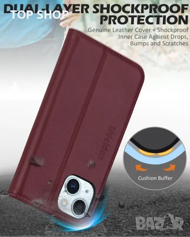 Калъф SHIELDON за: iPhone 15 Plus 5G 6.7"-черен; iPhone 15 6.1"-червен, снимка 7 - Калъфи, кейсове - 49682789