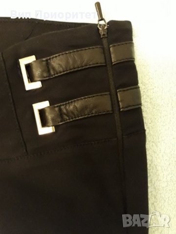Черен марков клин ELISABETTA FRANCHI с комбиниран бранд-луксозна материя стегнат плат + кожени ленти, снимка 7 - Клинове - 37415104