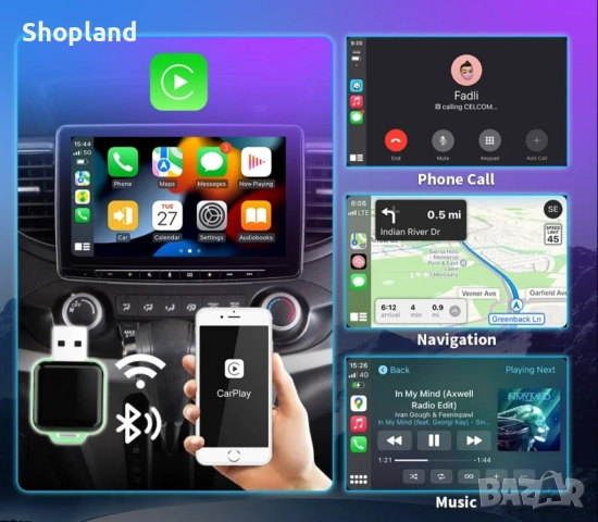 Безжичен CarPlay адаптер – свобода и удобство на пътя, снимка 2 - Аксесоари и консумативи - 51806116
