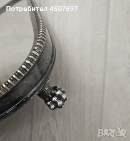 Посребрен Поднос 1880г., снимка 3 - Антикварни и старинни предмети - 53056524