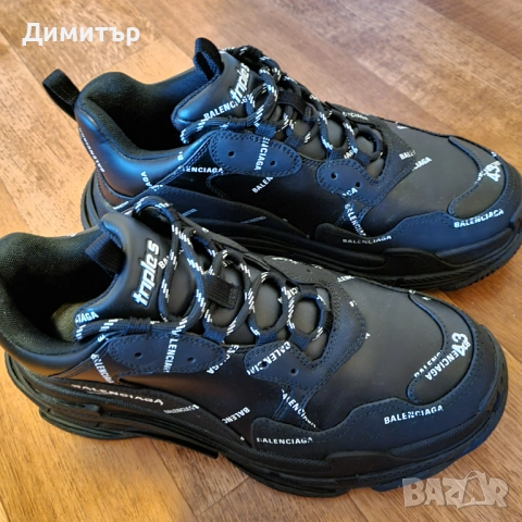 Balenciaga Triple S Black - Оригинални - Отлично състояние, снимка 7 - Маратонки - 52524017