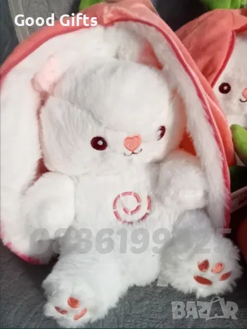 Дишаща играчка за сън, Плюшено дишащо Зайче Ягодка, снимка 3 - Плюшени играчки - 47307533