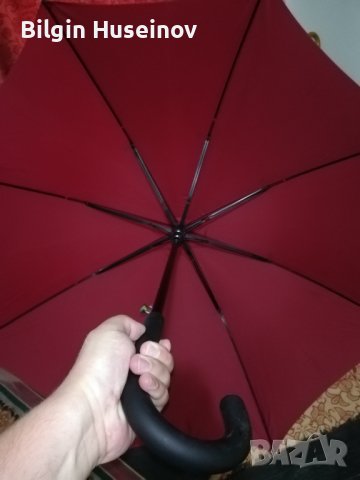 564 Класически автоматичен чадър за дъжд черен 16 ребра 98см, снимка 3 - Други - 37890346