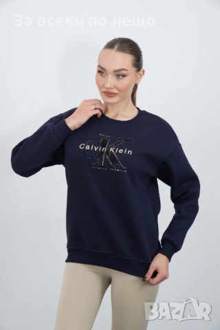 Calvin Klein Дамска Памучна Черна Блуза С Дълъг Ръкав Код A964