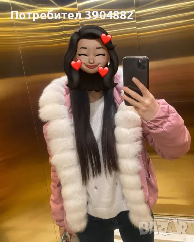 зимно яке с арктическа лисица яка, снимка 3 - Якета - 47822850