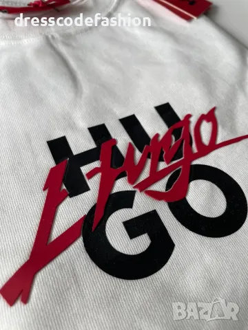 Мъжка тениска в бял цвят Hugo Boss, снимка 4 - Тениски - 48777409