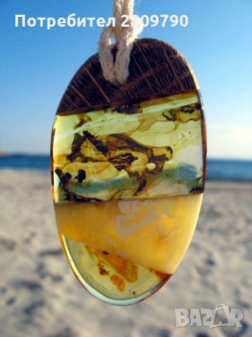 Приказна висулка от естествен балтийски кехлибар / Fabulous Pendant made of Natural Baltic Amber, снимка 6 - Колиета, медальони, синджири - 33332781