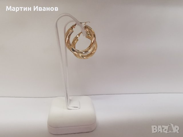 Златни обеци халки 10, снимка 3 - Обеци - 43688893