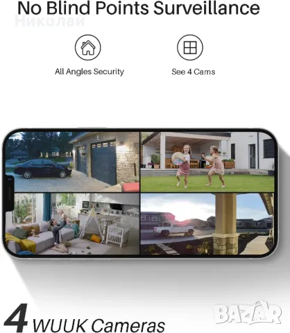 WUUK Wireless Cam Pro 2 Cam+1 базова станция, снимка 17 - Камери - 47305474