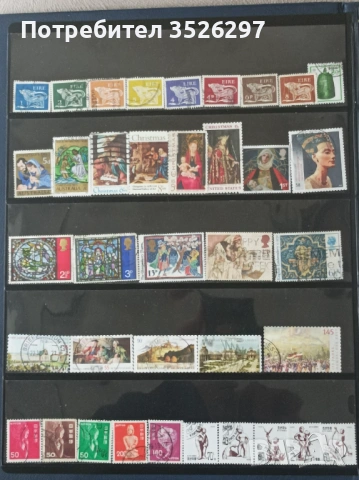 Колекция от марки на тема Религия и тема Изкуство, снимка 4 - Филателия - 53139225