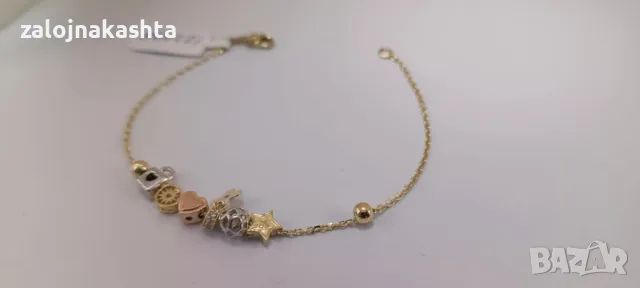 Нова Златна гривна-3,80гр/14кр, снимка 4 - Гривни - 48700461