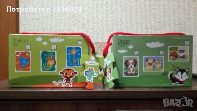 Детски пъзели с три картинки на животни 3 в 1., снимка 3 - Игри и пъзели - 42995566