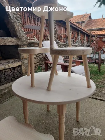 Трикраки столчета и софра(синия,паралия), снимка 8 - Градински мебели, декорация  - 49486507