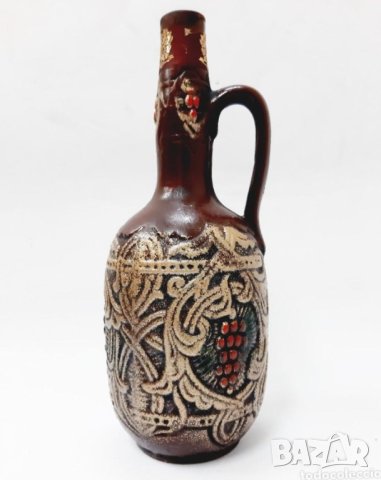 Богато декорирана керамична стомна, бутилка (4.5), снимка 1 - Антикварни и старинни предмети - 43971145