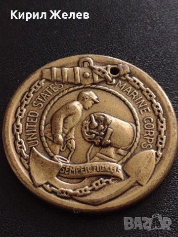 БРОНЗОВ ПЛАКЕТ MARINE CORPS UNITED STATES МНОГО КРАСИВ ЗА КОЛЕКЦИОНЕРИ 37870, снимка 5 - Антикварни и старинни предмети - 40489739
