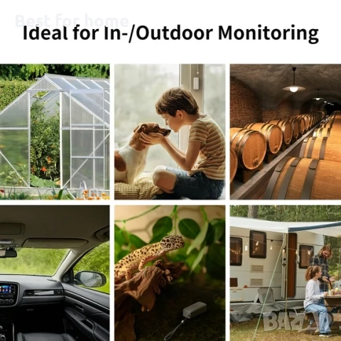 Смарт термометър и влагомер SwitchBot Meter Plus – Bluetooth, голям дисплей и известия на телефона, снимка 3 - Друга електроника - 52968112