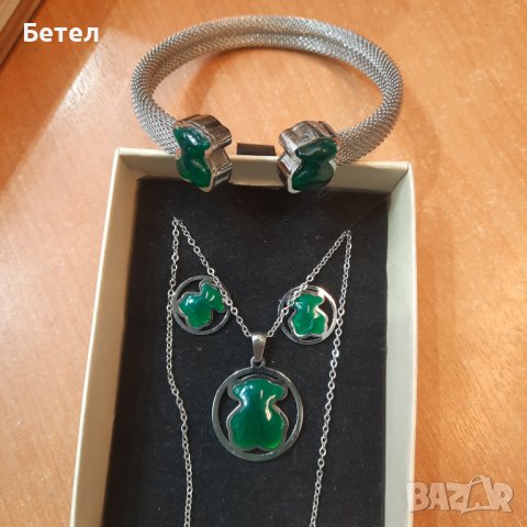 Tous,España original комплект обеци, гривна и медальон, снимка 2 - Колиета, медальони, синджири - 43049375