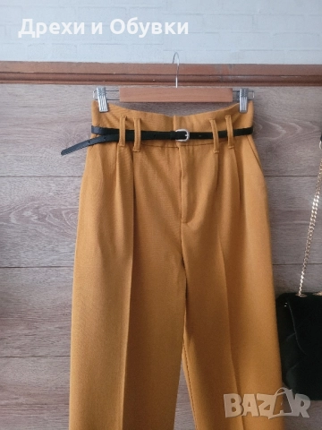 Панталон висока талия ZARA горчица , снимка 10 - Панталони - 52500070
