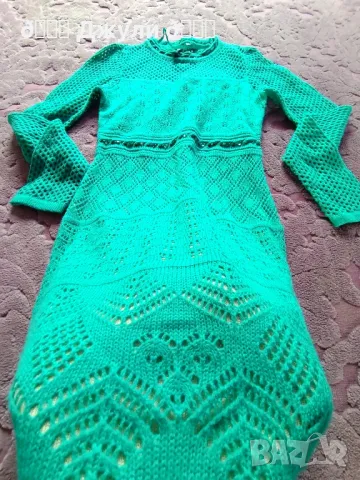 Рокля с камъни от памучно плетиво, снимка 16 - Рокли - 49300672